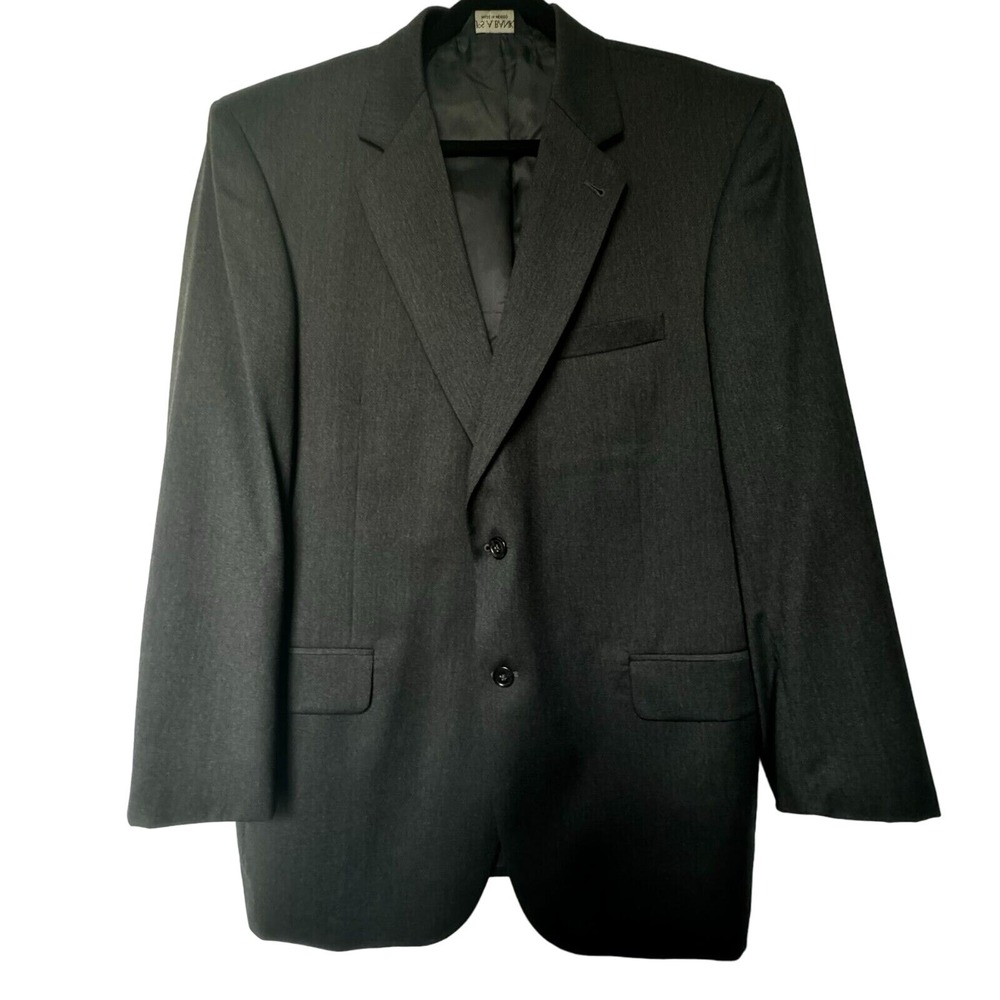 JOS A BANK Men's 43R Charcoal Gray Wool Blazer Suit Jacket Sport Coat Signature